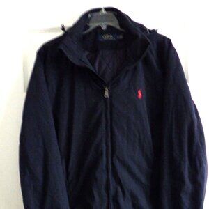Vintage Polo Ralph Lauren Men's Nylon Lined Bomber Jacket Size Small Blue